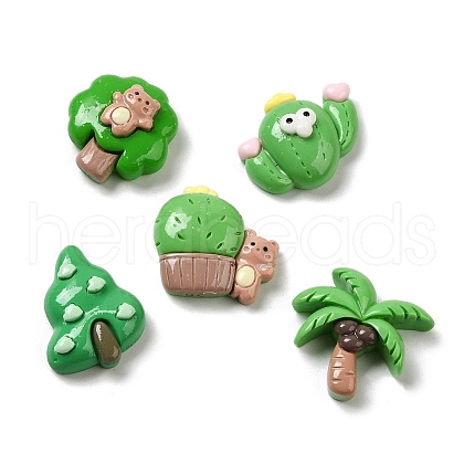 Plant Theme Opaque Resin Cabochons RESI-Q228-04-1