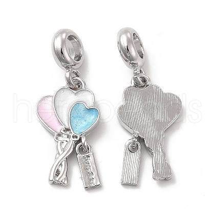 Rack Plating Alloy Colorful Enamel European Dangle Charms PALLOY-P289-04P-1