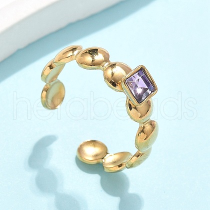 Mother's Day Rings 304 Stainless Steel Cuff Rings for Women RJEW-H246-03G-02-1
