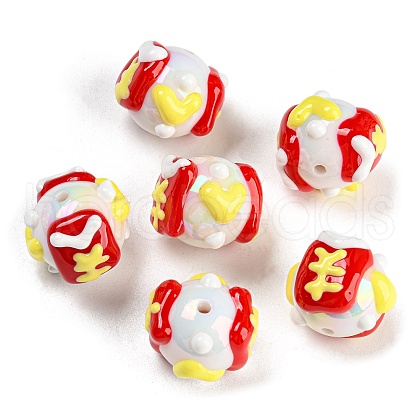 Hand Painted Acrylic with Enamel Beads MACR-K354-12-1