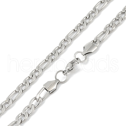 Non-Tarnish 201 Stainless Steel Figaro Chain Necklaces NJEW-I127-06B-P-1