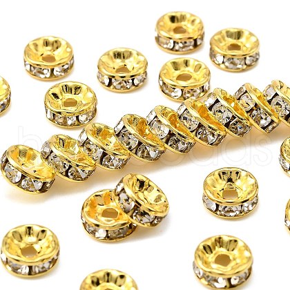 Brass Rhinestone Spacer Beads RB-A014-Z8mm-01G-1