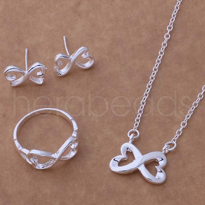 Brass Pendant Necklace & Stud Earring & Ring FS-WG54E60-06-1