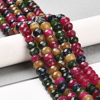 Natural Dyed White Jade Beads Strands G-F753-06A-1