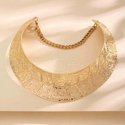 Alloy Leaf Textured Ring Choker Necklaces FS-WG2A12B-01-1