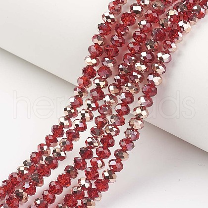 Electroplate Transparent Glass Beads Strands EGLA-A034-T8mm-N12-1