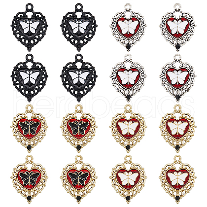 SUNNYCLUE 24Pcs 4 Styles Alloy Enamel Pendants ENAM-SC0004-73-1