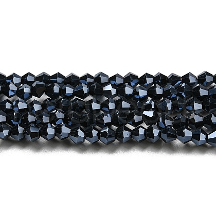 Opaque Solid Color Electroplate Glass Beads Strands EGLA-A039-P4mm-A17-1