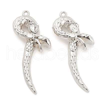 Rack Plating Alloy Pendants with Rhinestone PALLOY-Q005-03P-01C-1