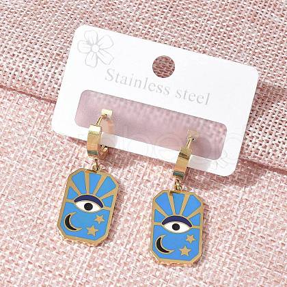 304 Stainless Steel Enamel Hoop Earrings for Women STAS-Z105-01G-04-1