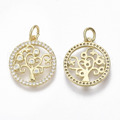 Brass Micro Pave Cubic Zirconia Pendants ZIRC-R109-048G-NF-1