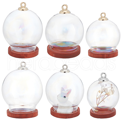 DELORIGIN 6 Sets 3 Style Glass Dome Cover ODIS-DR0001-02-1