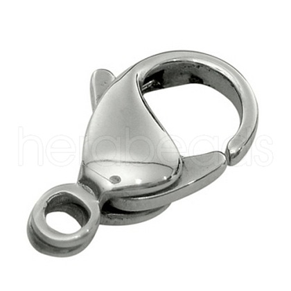 Tarnish Resistant 316 Stainless Steel Lobster Claw Clasps X-316-FL12A-1