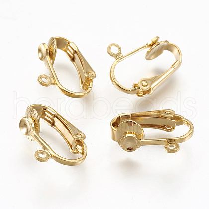 Brass Clip-on Earring Findings KK-P172-02G-1