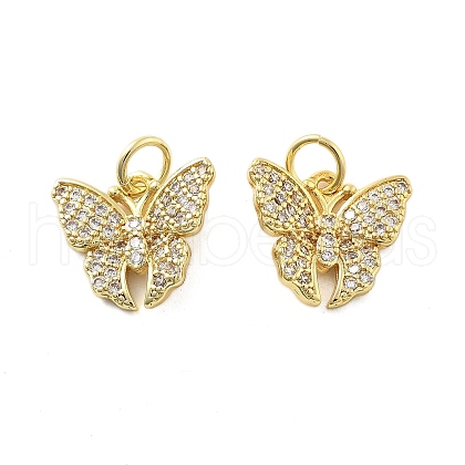 Brass Micro Pave Cubic Zirconia Pendants KK-C092-22C-G-1