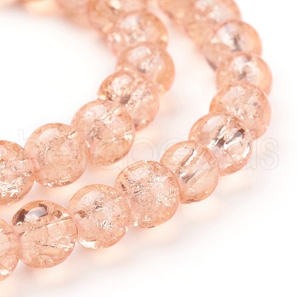 Crackle Glass Beads Strands X-CCG-Q001-6mm-05-1