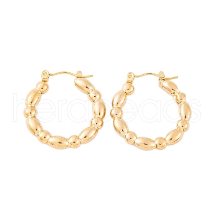 Ion Plating(IP) 304 Stainless Steel Hoop Earrings for Women EJEW-P279-16G-1