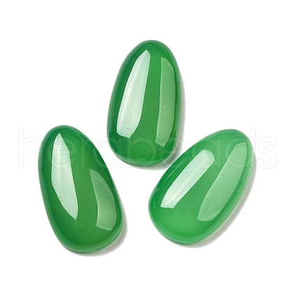 Natural Green Onyx Agate(Dyed and Heated) Cabochons G-Q018-06A-1