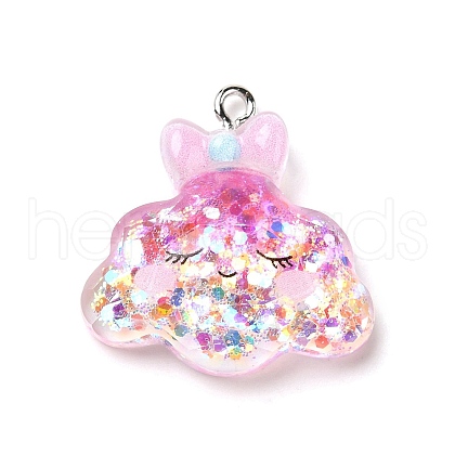 Transparent Resin Pendants RESI-H036-01D-1