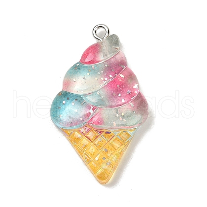 Transparent Resin Pendants RESI-Q020-07A-1