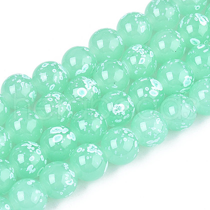Baking Paint Glass Beads Strands DGLA-N015-10mm-07-1
