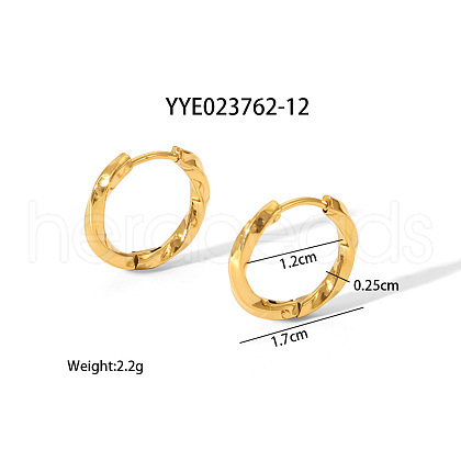 Simple and Elegant Stainless Steel Twist Hoop Earrings ZB0172-2-1