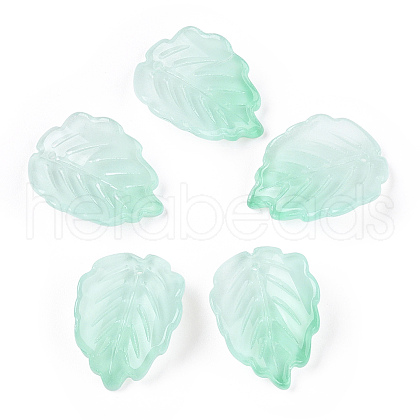 Baking Painted Transparent Glass Petal Beads DGLA-N004-05-1