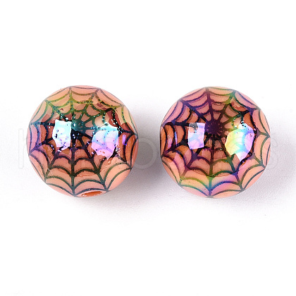 UV Plating Opaque Acrylic Beads OACR-T028-69A-1