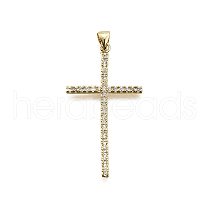 Brass Micro Pave Cubic Zirconia Pendants KK-Z100-24G-1