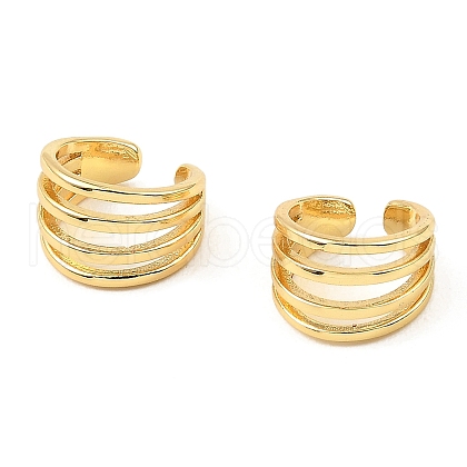 Rack Plating Brass Splite Cuff Earrings EJEW-L261-013G-1
