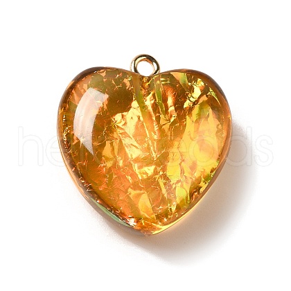 Transparent Resin Pendants RESI-F035-02C-1