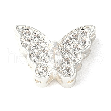 Brass Micro Pave Cubic Zirconia Beads KK-A253-10S-1