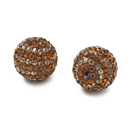 Stripe Pattern Polymer Clay Rhinestone Beads CLAY-NH0001-01F-1
