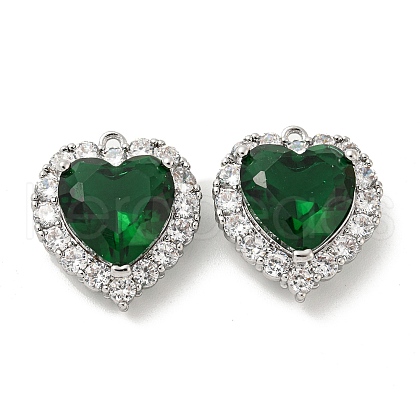 Brass Micro Pave Cubic Zirconia Pendants KK-P250-39P-1
