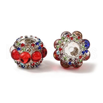 Sparkling Acrylic Rhinestone Round Beads OACR-NH0002-01A-03-1