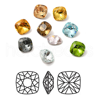 Faceted K9 Glass Rhinestone Cabochons GGLA-R402-05A-1