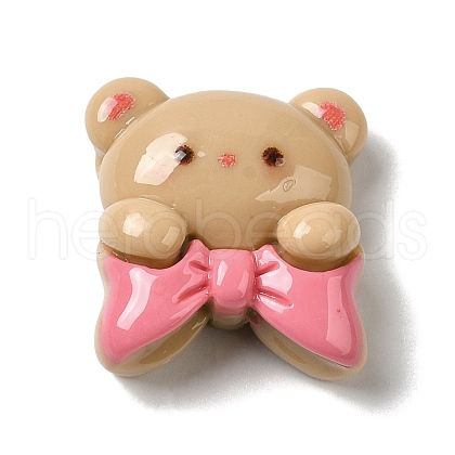 Opaque Resin Cartoon Bear Cabochons RESI-G082-01C-1