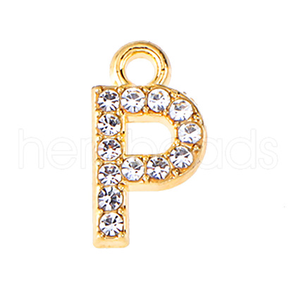 Golden Tone Alloy Rhinestone Pendants PW-WGCC773-16-1