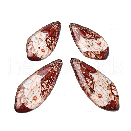 4Pcs Transparent Epoxy Resin Butterfly Wings Pendants RESI-C057-06D-1