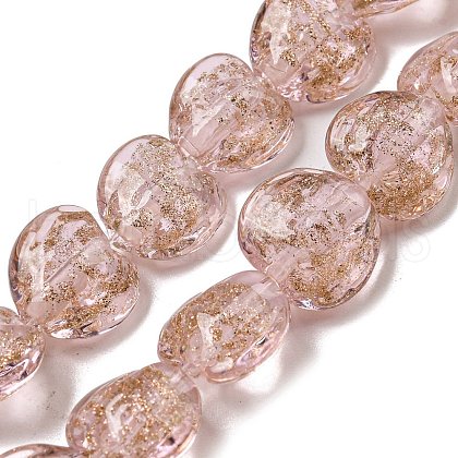 Handmade Gold Sand Lampwork Beads Strands LAMP-L079-04C-1