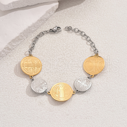Stainless Steel Round Link Bracelets for Women FF1635-1-1