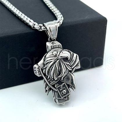 Independence Day American Eagle Head Cross Pendant Necklaces Punk Fashion Men's Hip Hop Jewelry GN6266-1