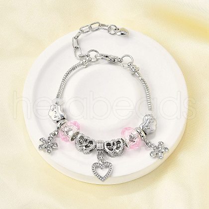 Alloy European Beads Charm Bracelets BJEW-F495-12P-1