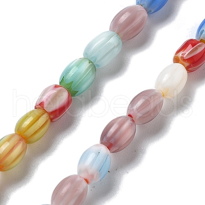Handmade Millefiori Lampwork Beads Strands LAMP-F035-02-1