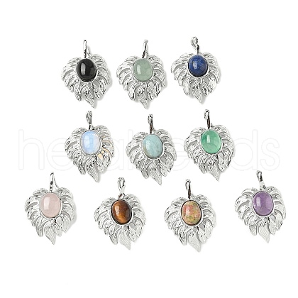 Natural & Synthetic Mixed Gemstone Pendants G-L623-04P-1