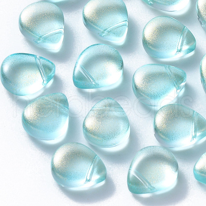 Transparent Spray Painted Glass Beads GLAA-T016-29D-1