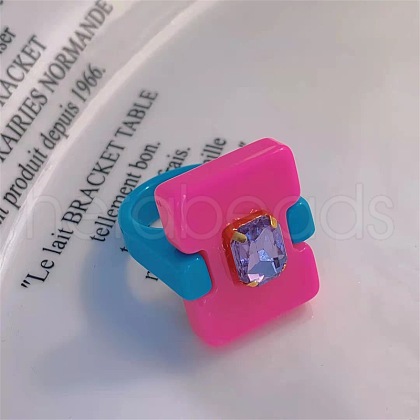 Resin Finger Rings for Women Girls FS-WGEC405-05-1