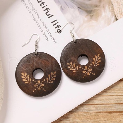 Alloy Wood Dangle Earrings FS-WG9E4F8-13-1