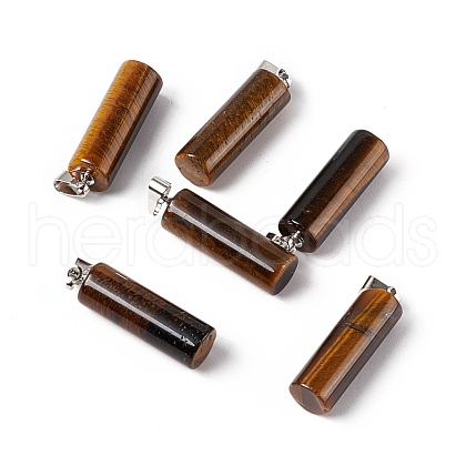 Natural Tiger Eye Pendants G-E135-02P-03-1