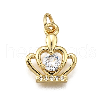 Brass Micro Pave Cubic Zirconia Pendants KK-Z100-06G-1